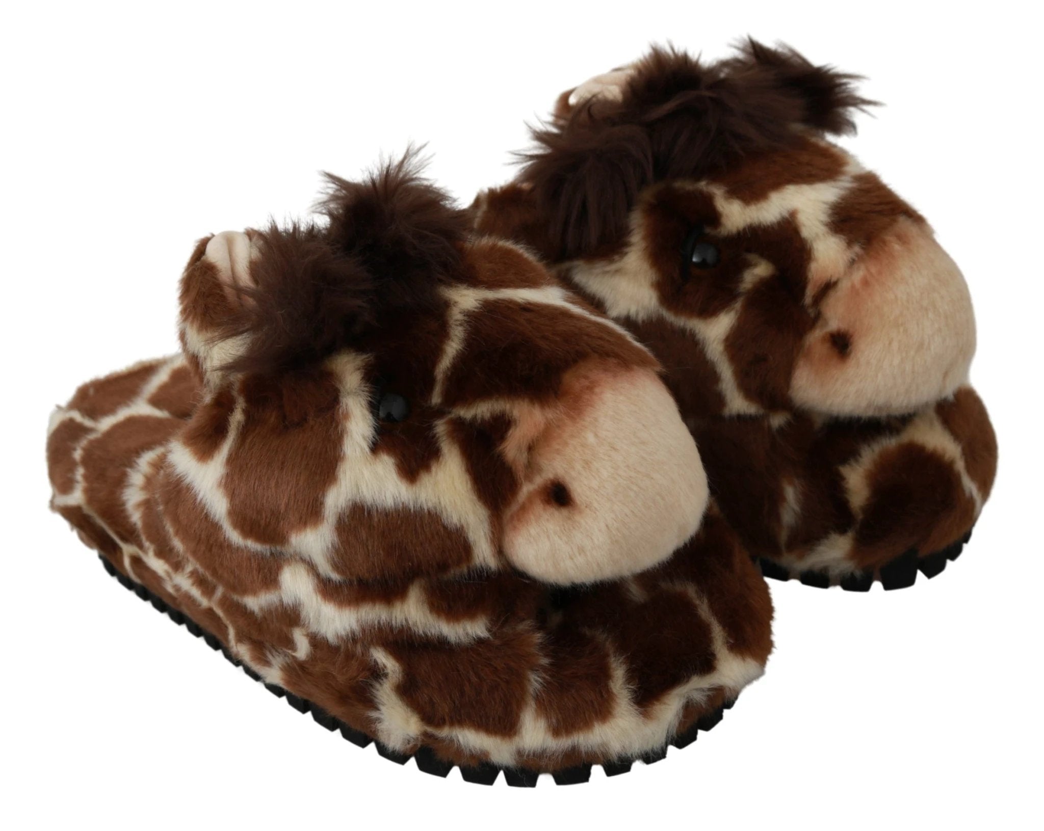 Dolce & Gabbana Brown Giraffe Slippers Flats Sandals Shoes by Dolce & Gabbana