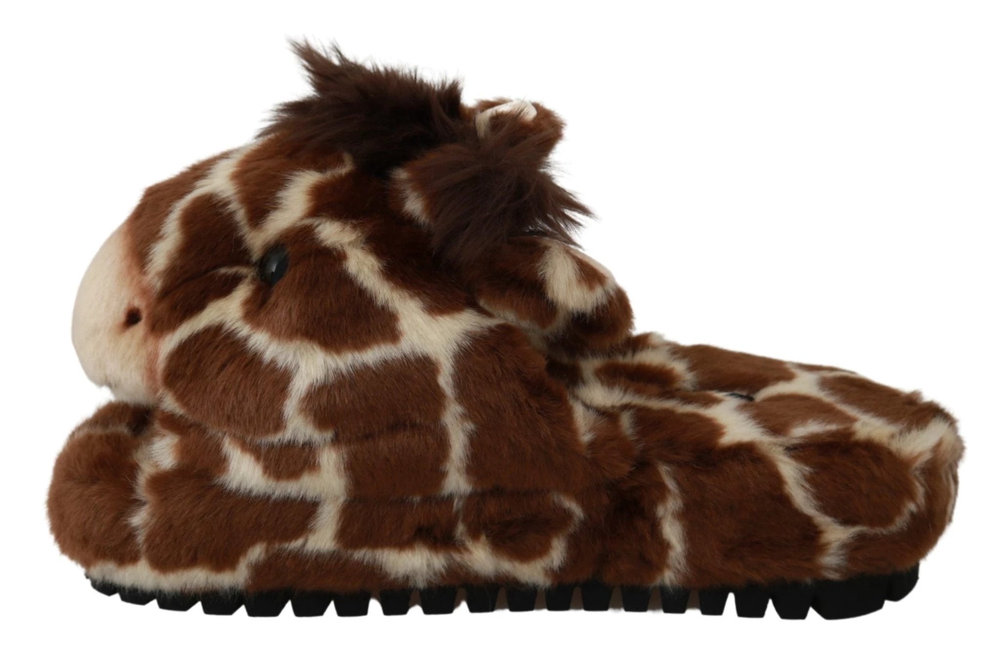 Dolce & Gabbana Brown Giraffe Slippers Flats Sandals Shoes by Dolce & Gabbana