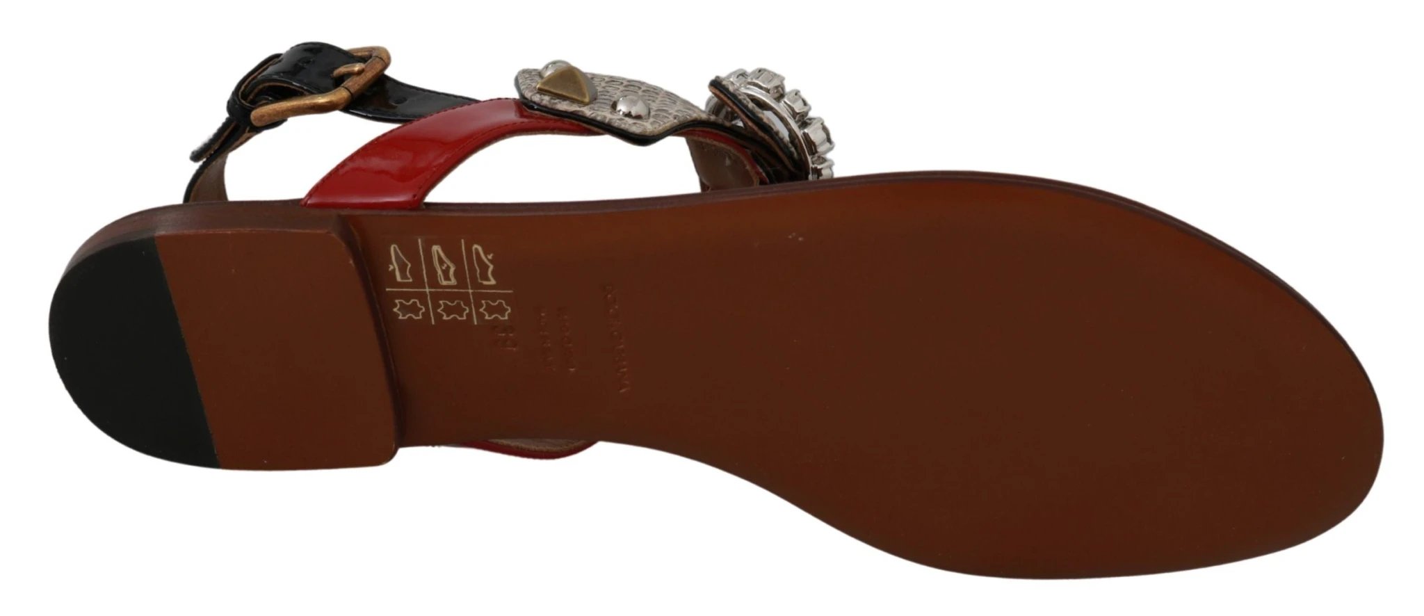 Dolce & Gabbana Leather Ayers Crystal Sandals Flip Flops Shoes by Dolce & Gabbana