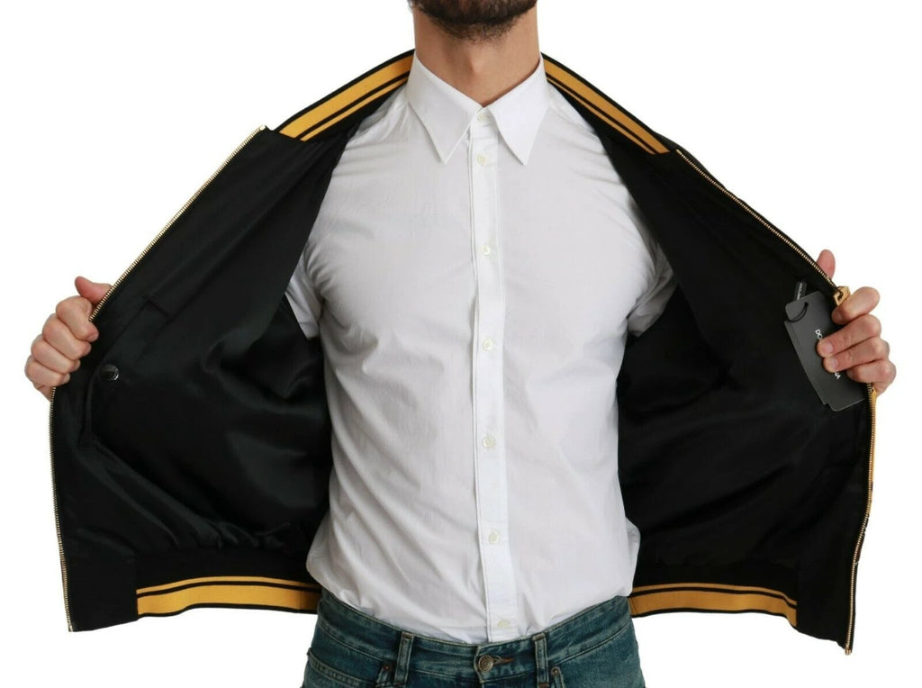 Dolce & Gabbana Black YEAR OF THE PIG Bomber Jacket by Dolce & Gabbana
