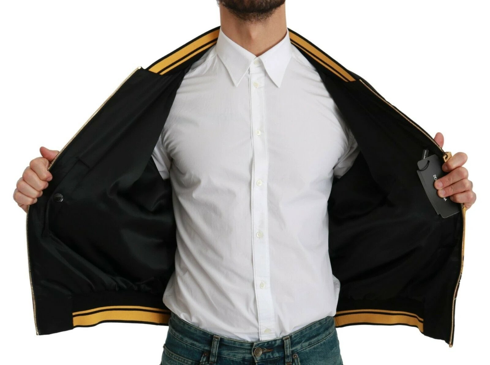 Dolce & Gabbana Black YEAR OF THE PIG Bomber Jacket by Dolce & Gabbana