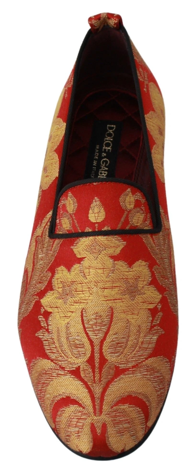 Dolce & Gabbana Red Gold Brocade Slippers Loafers Shoes by Dolce & Gabbana