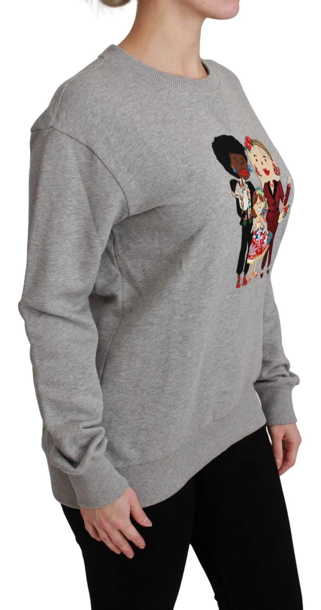 Dolce & Gabbana Gray #dgfamily Cotton Pullover Sweater by Dolce & Gabbana
