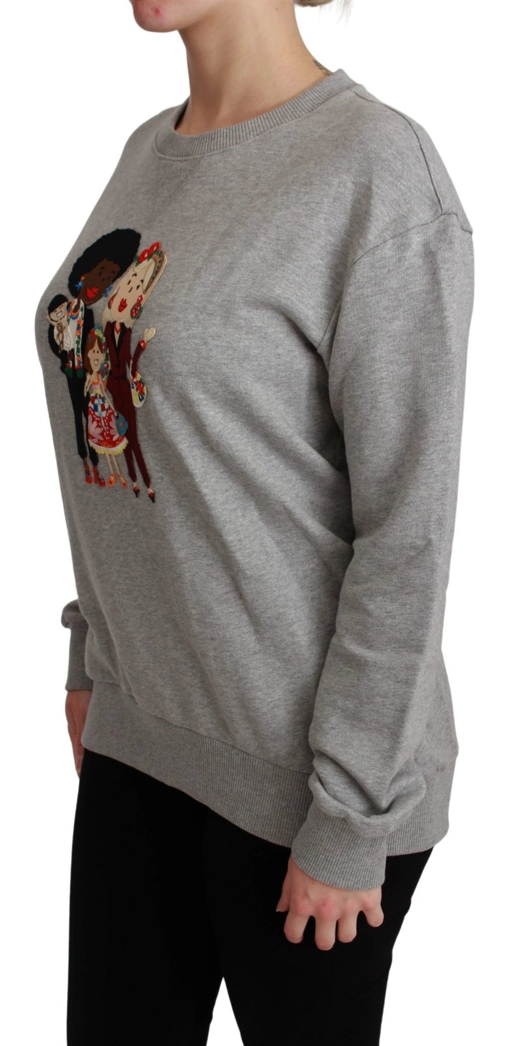 Dolce & Gabbana Gray #dgfamily Cotton Pullover Sweater by Dolce & Gabbana