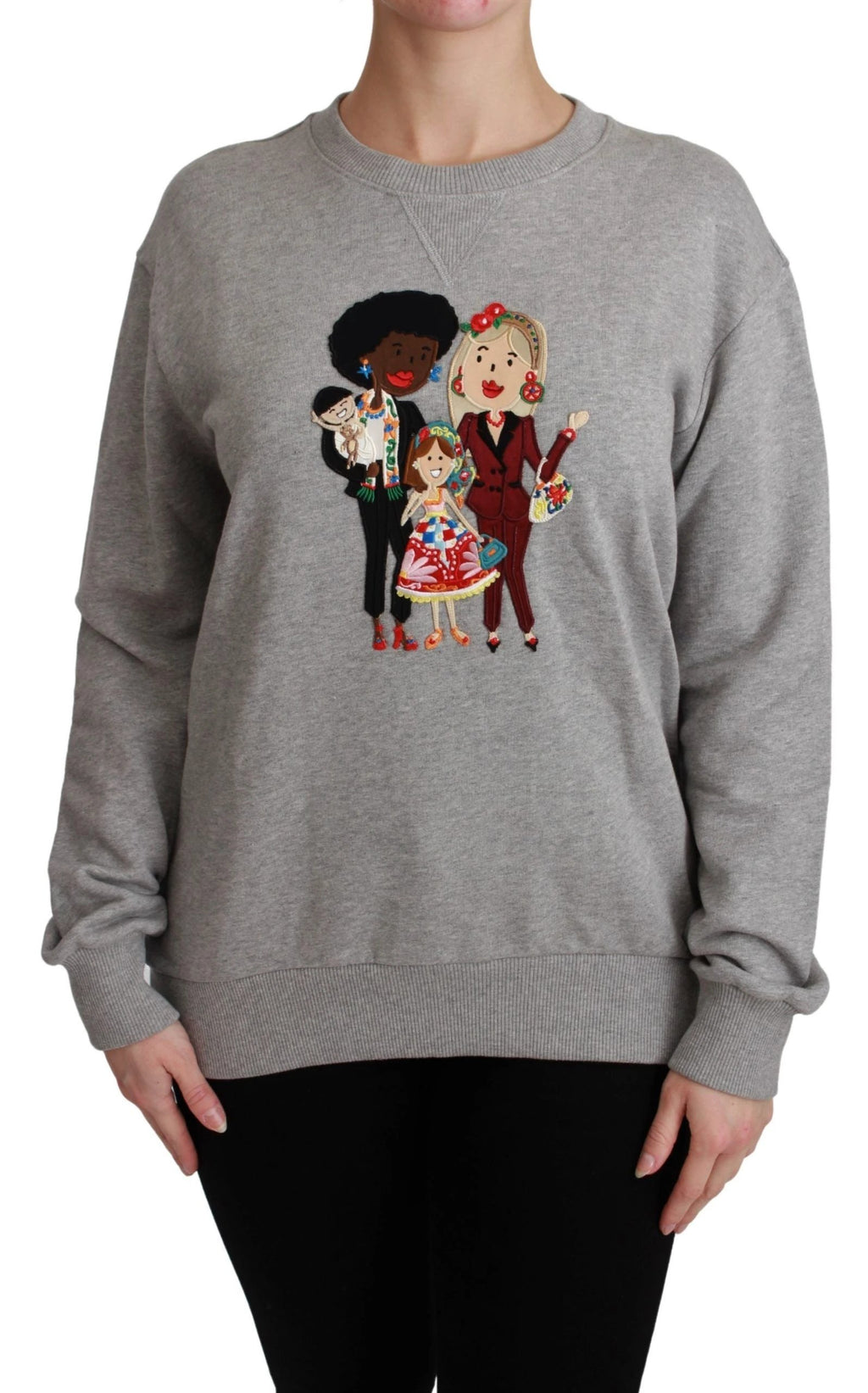 Dolce & Gabbana Gray #dgfamily Cotton Pullover Sweater by Dolce & Gabbana