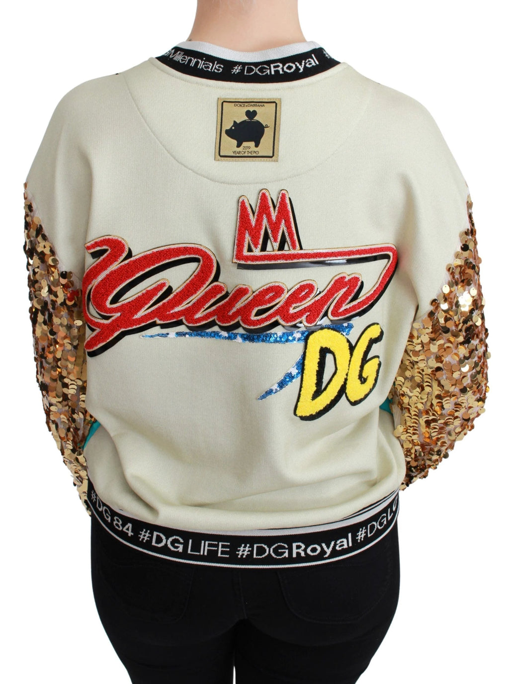 Dolce & Gabbana Year of the Pig Sequined Top Sweater by Dolce & Gabbana
