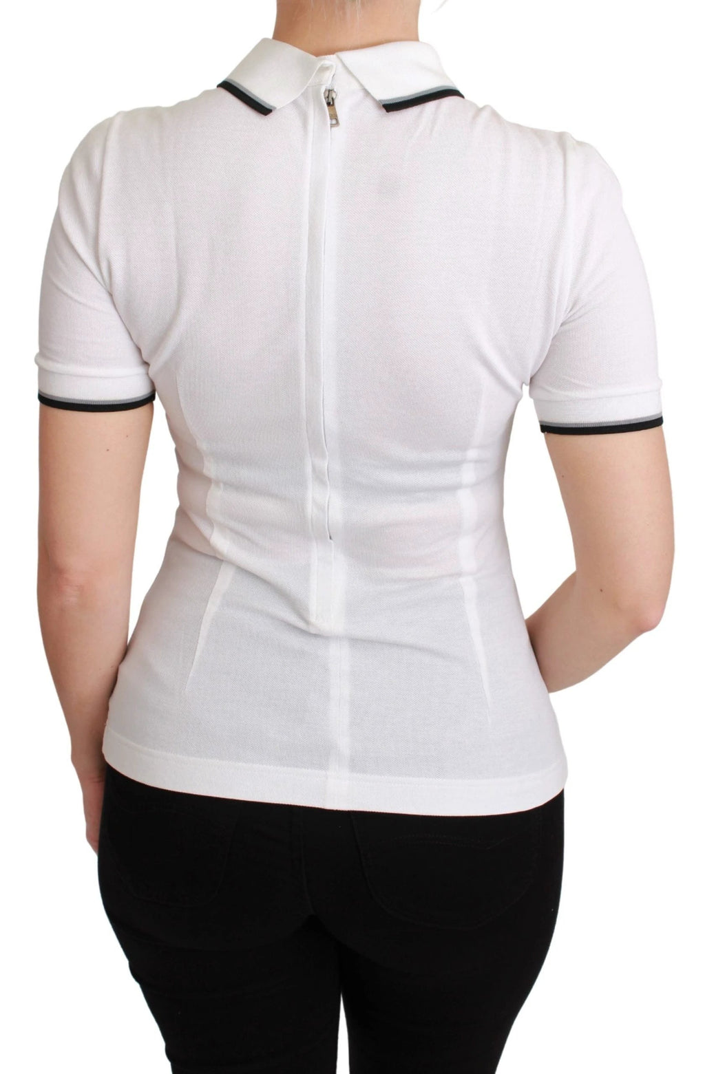 Dolce & Gabbana White Cotton Polo #dgfamily T-shirt by Dolce & Gabbana