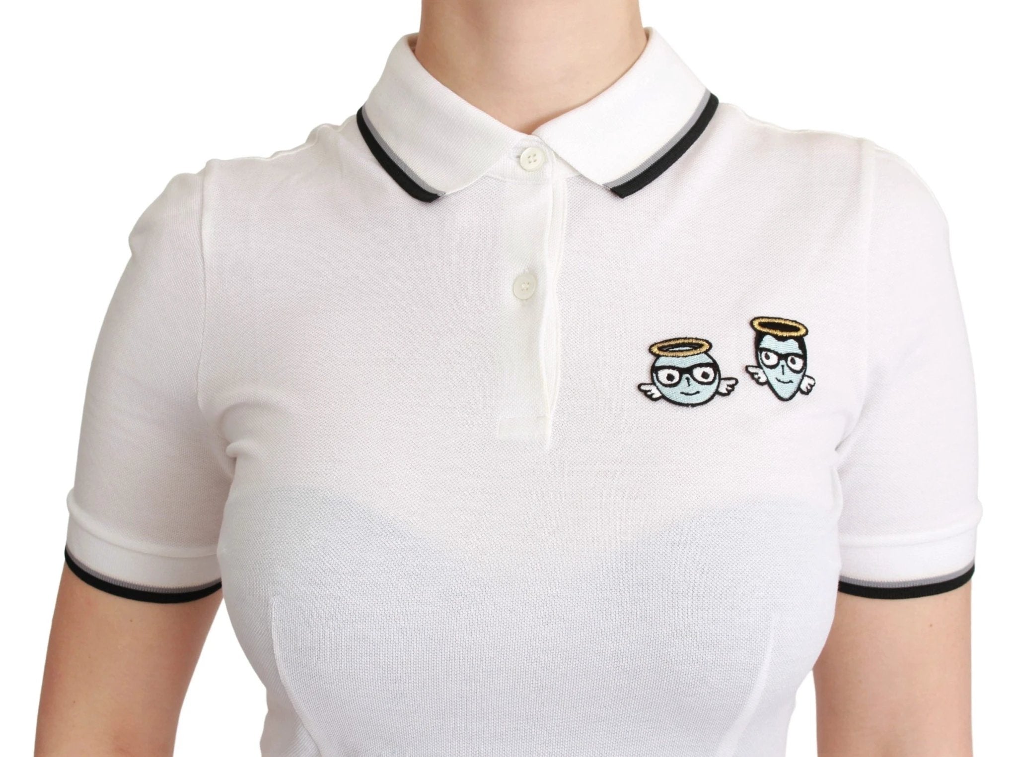 Dolce & Gabbana White Cotton Polo #dgfamily T-shirt by Dolce & Gabbana