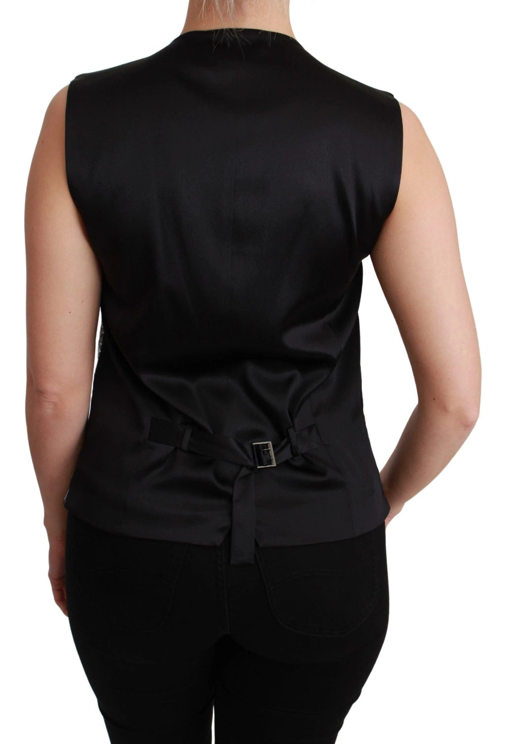 Dolce & Gabbana Silver Brocade Sleeveless Metallic Top by Dolce & Gabbana