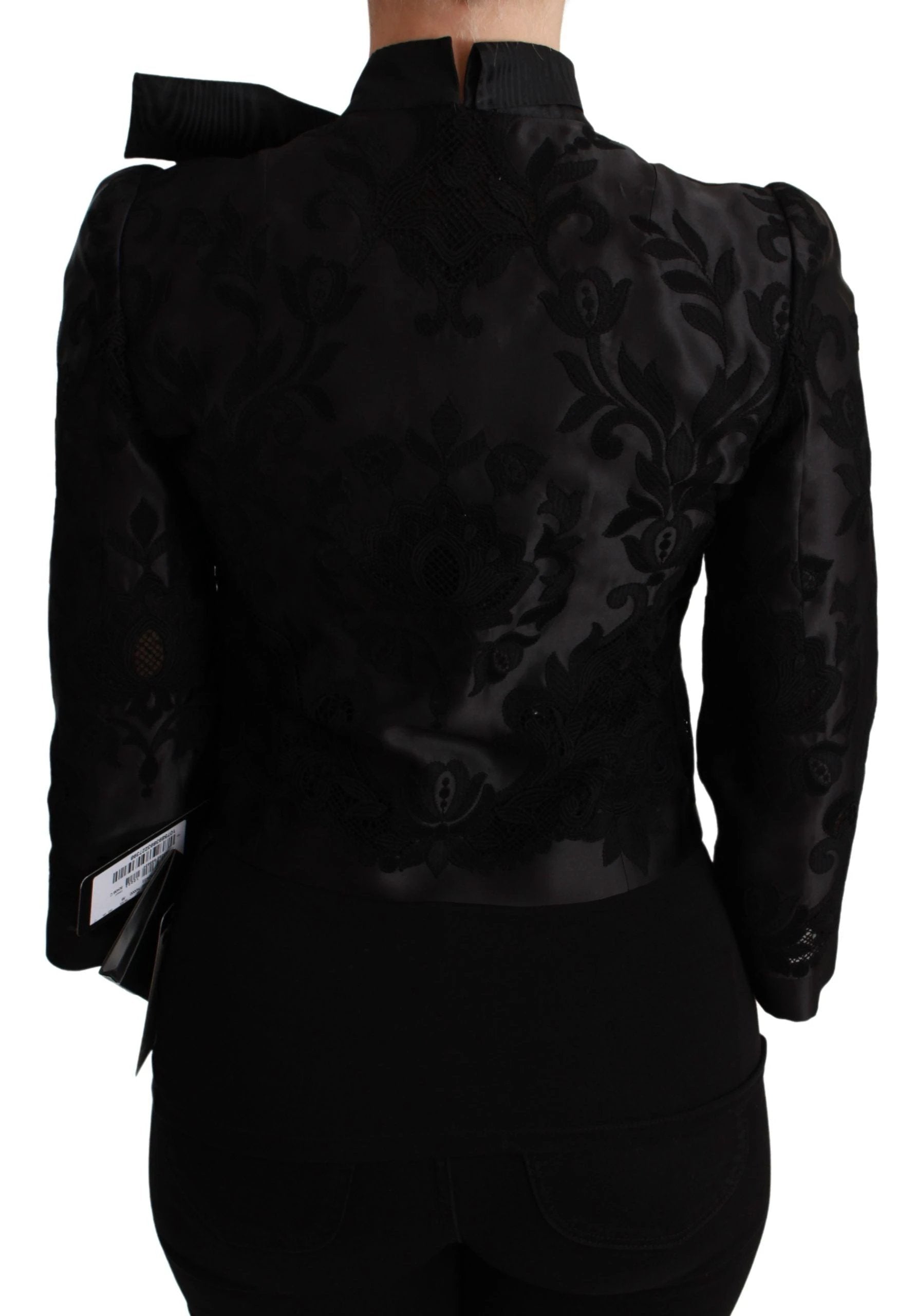 Dolce & Gabbana Black Floral Jacquard Blazer Silk Jacket by Dolce & Gabbana