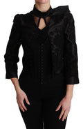 Dolce & Gabbana Black Floral Jacquard Blazer Silk Jacket by Dolce & Gabbana