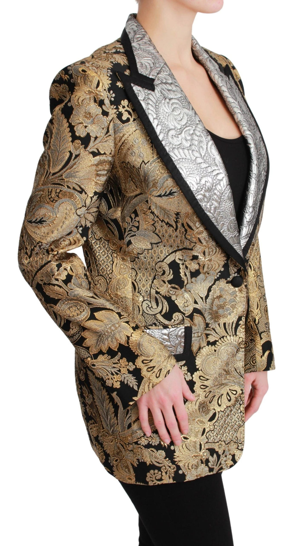 Dolce & Gabbana Black Gold Jacquard Blazer Jacket by Dolce & Gabbana