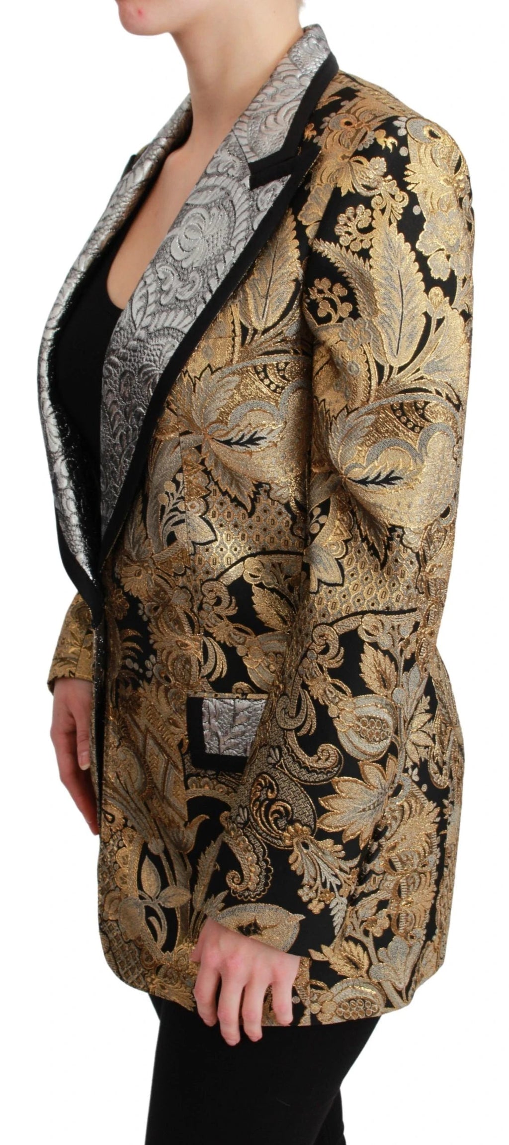 Dolce & Gabbana Black Gold Jacquard Blazer Jacket by Dolce & Gabbana
