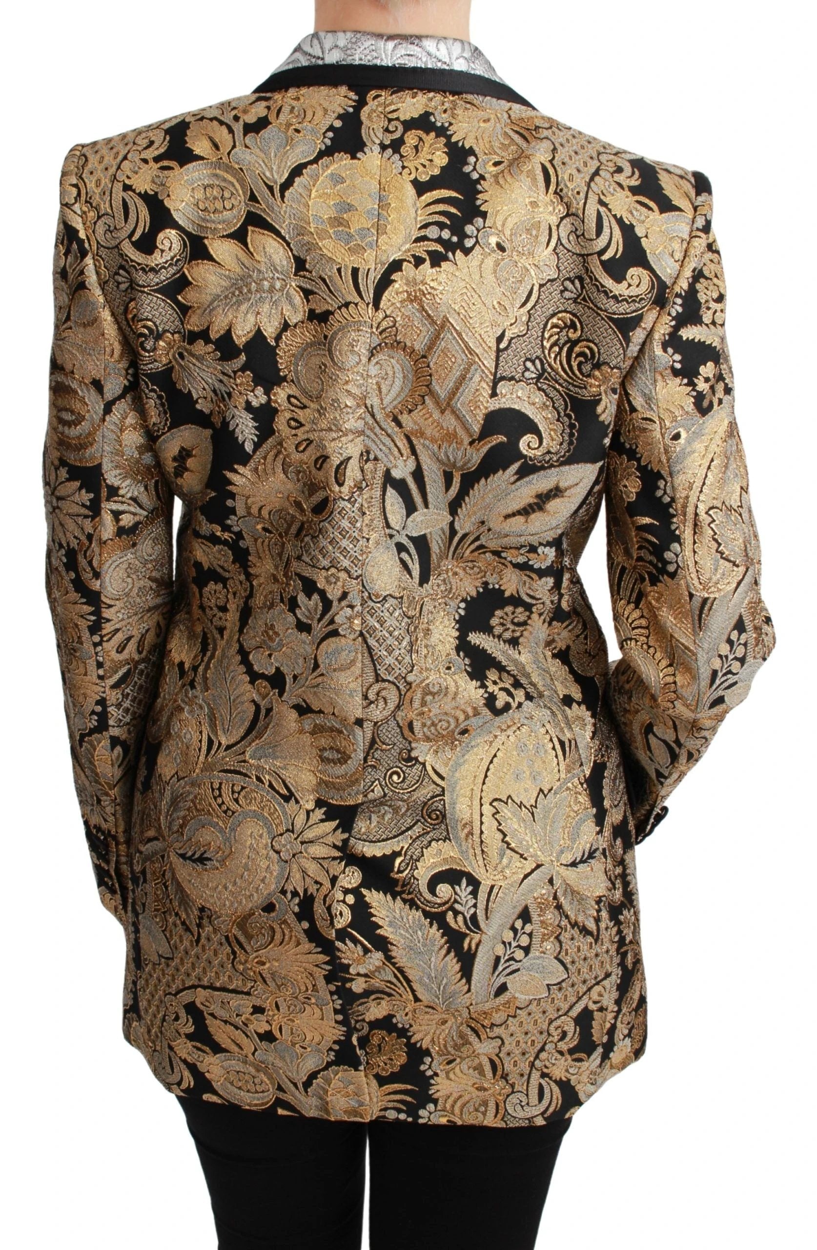 Dolce & Gabbana Black Gold Jacquard Blazer Jacket by Dolce & Gabbana
