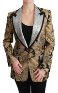 Dolce & Gabbana Black Gold Jacquard Blazer Jacket by Dolce & Gabbana