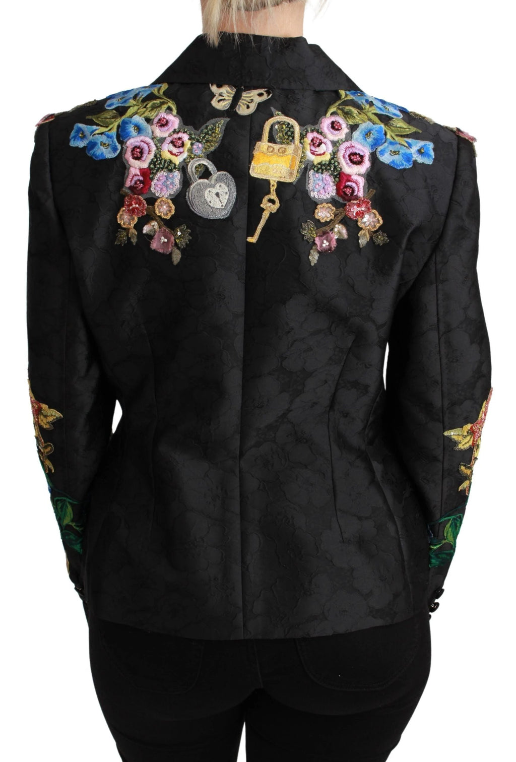 Dolce & Gabbana Black Brocade Crystal Blazer Jacket by Dolce & Gabbana