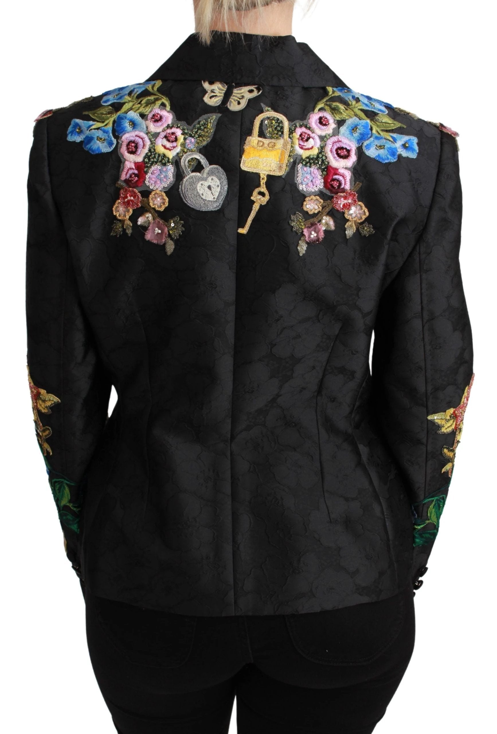 Dolce & Gabbana Black Brocade Crystal Blazer Jacket by Dolce & Gabbana