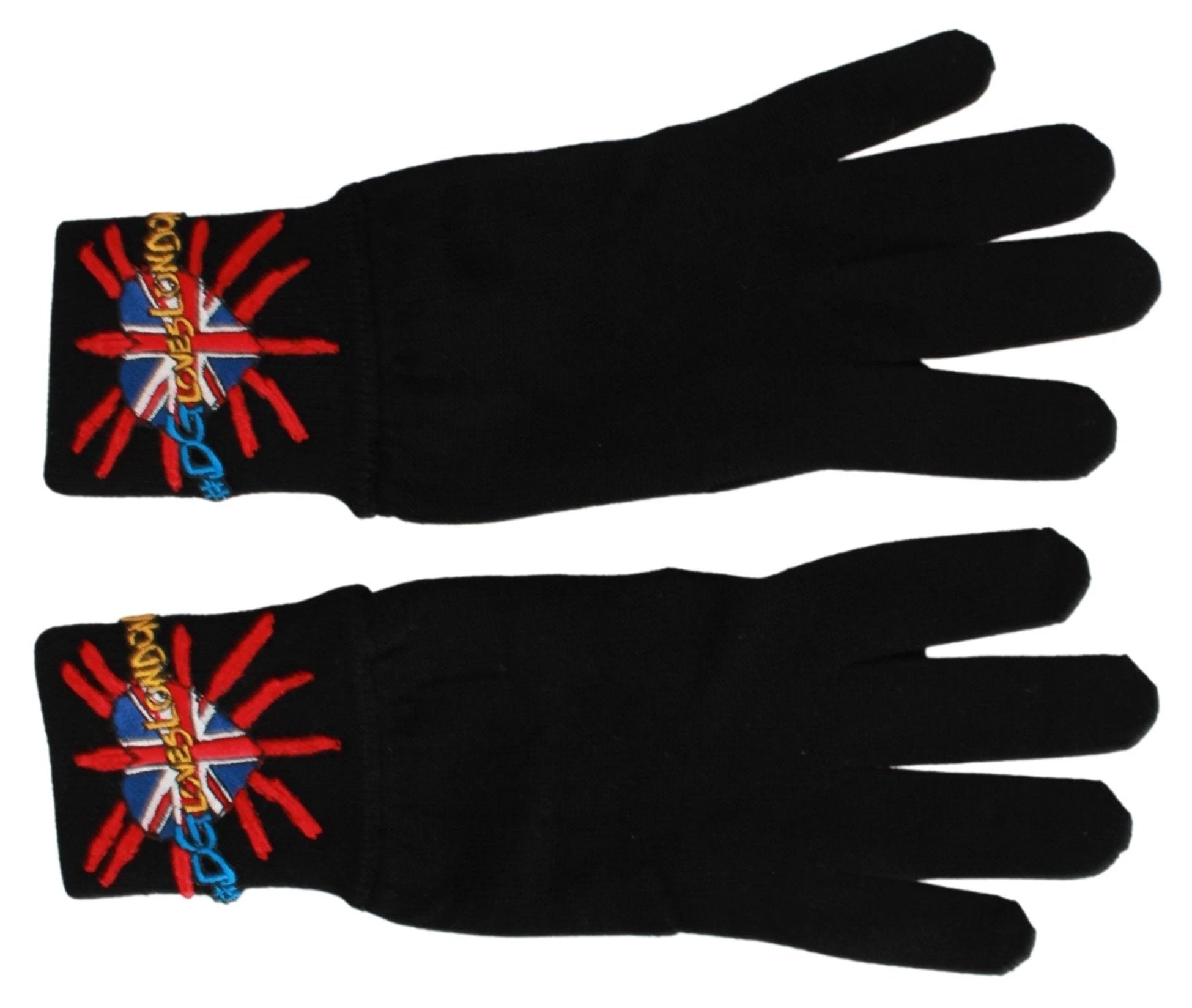 Dolce & Gabbana Black #DGLovesLondon Embroidered Wool Gloves by Dolce & Gabbana