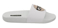 Dolce & Gabbana White Leather #dgfamily Slides Shoes Sandals by Dolce & Gabbana