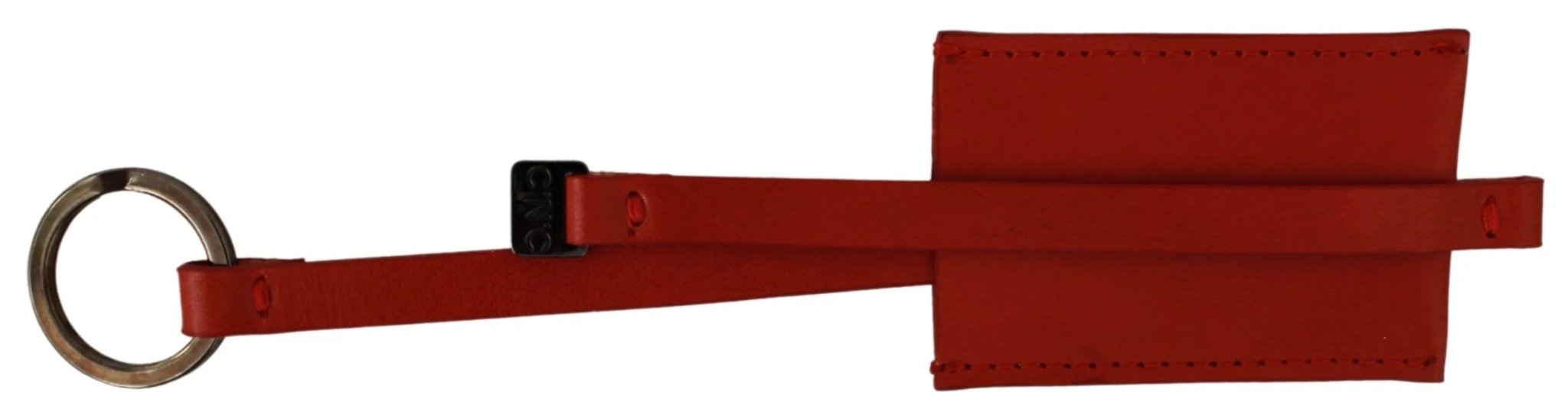 Costume National Red Leather Branded Logo Keyring Keychain by Costume National