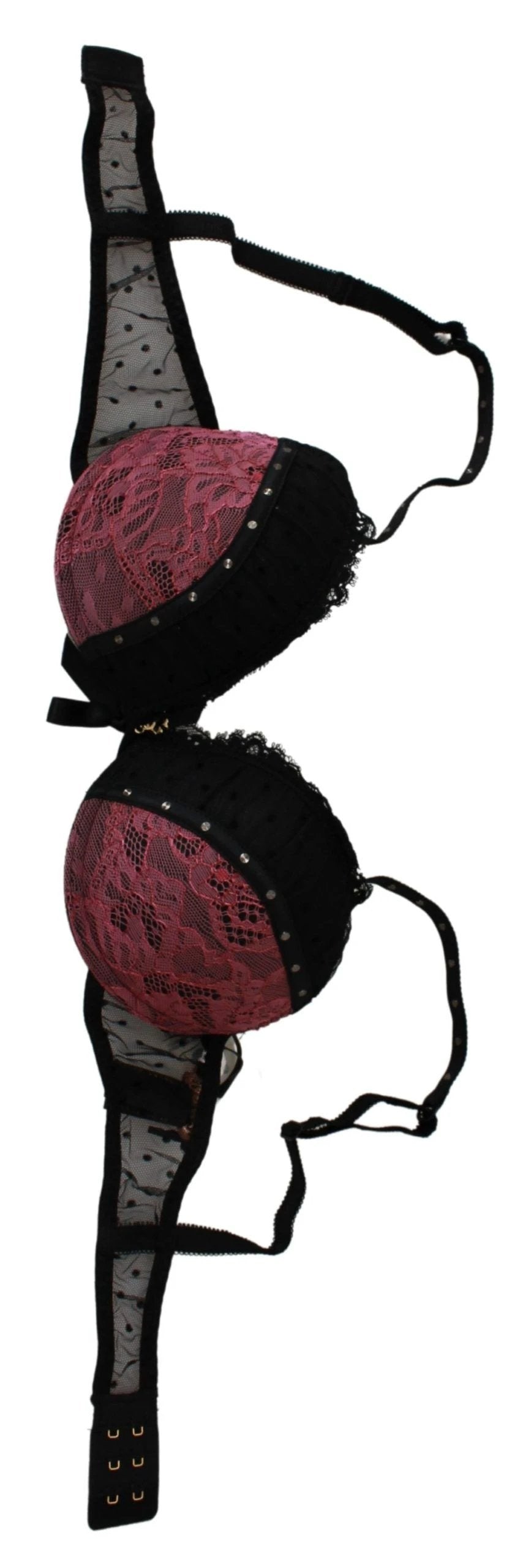 Roberto Cavalli Black Pink Lace Push Up Bra Underwear by Roberto Cavalli