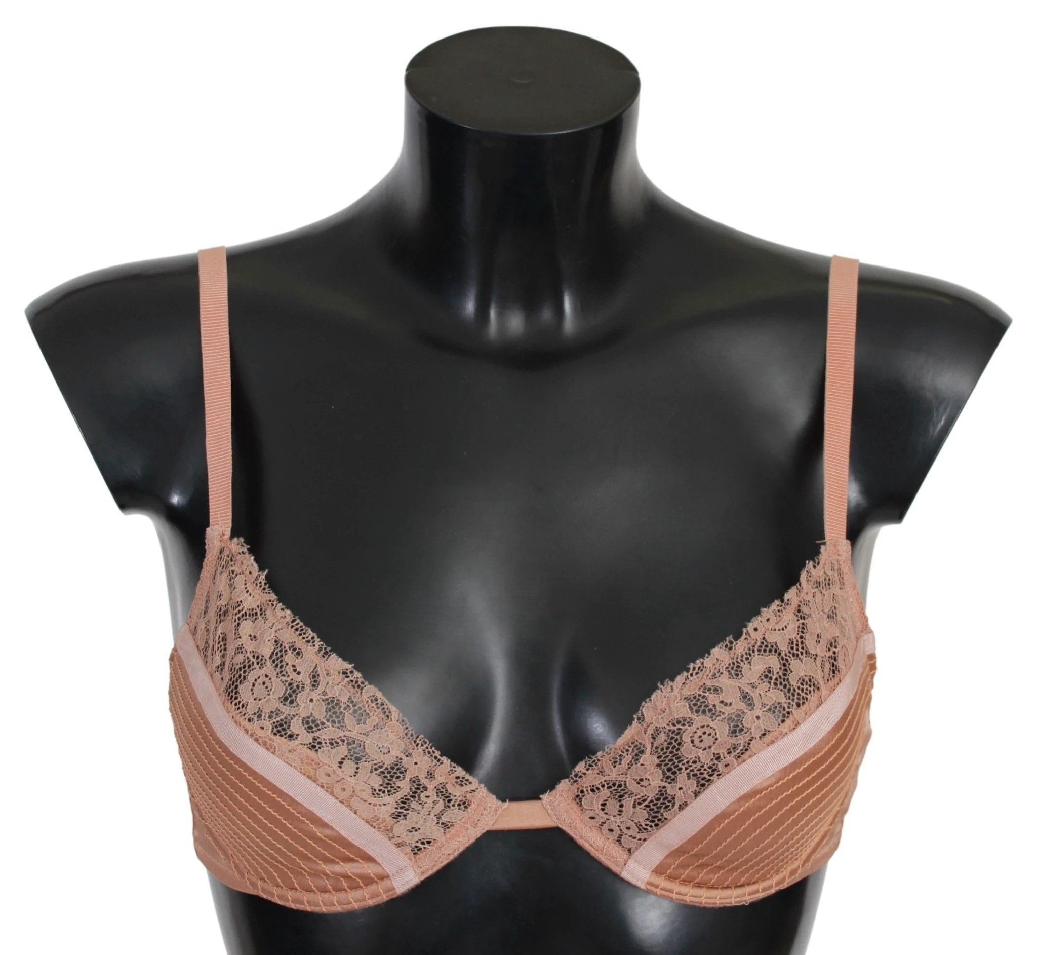 Ermanno Scervino Nude Lace Push Up Silk Underwear by Ermanno Scervino