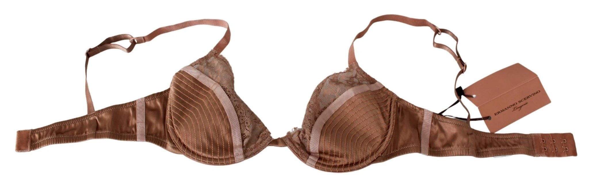 Ermanno Scervino Nude Lace Push Up Silk Underwear by Ermanno Scervino