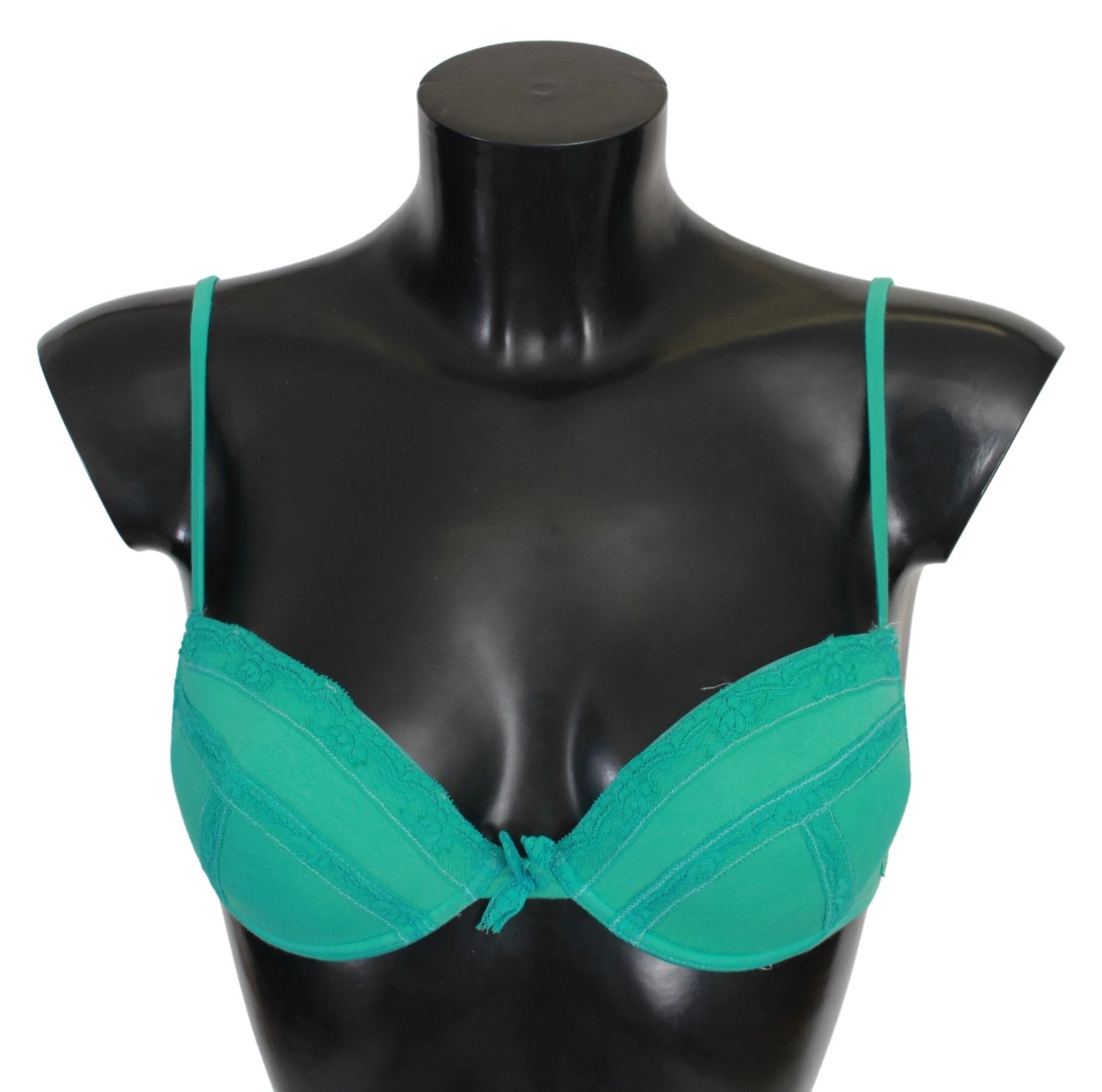 Ermanno Scervino Green Push Up Bra 100% Cotton Underwear by Ermanno Scervino