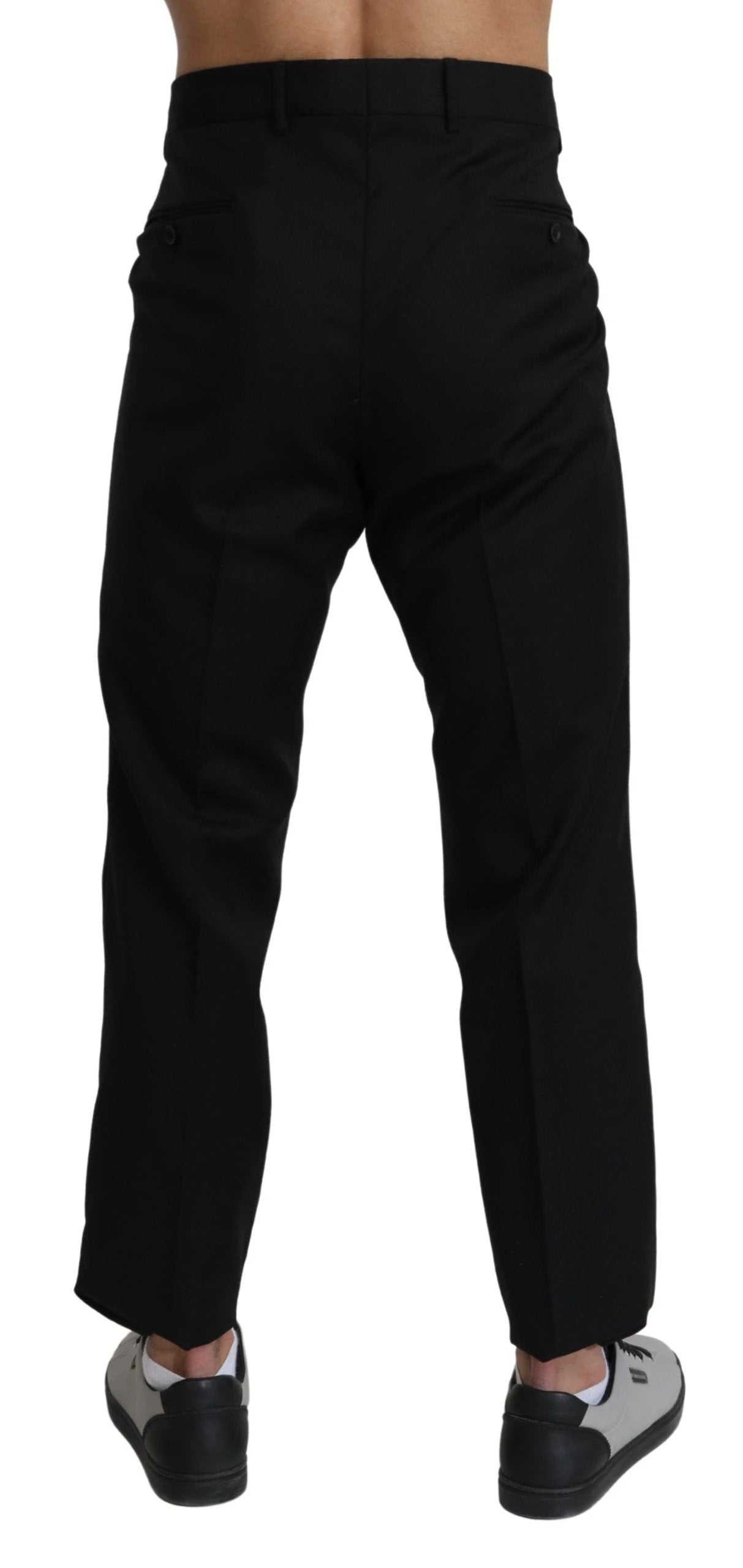 Dolce & Gabbana Black Cotton Wool Formal Dress Pants by Dolce & Gabbana
