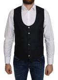 Dolce & Gabbana Blue Silk Romb Pattern Formal Coat Vest by Dolce & Gabbana