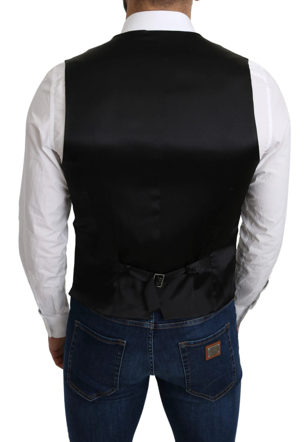 Dolce & Gabbana Gray 100% Silk Formal Coat Vest by Dolce & Gabbana