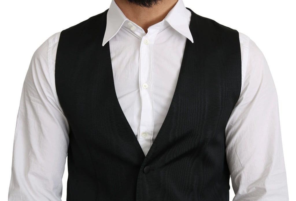 Dolce & Gabbana Gray 100% Silk Formal Coat Vest by Dolce & Gabbana