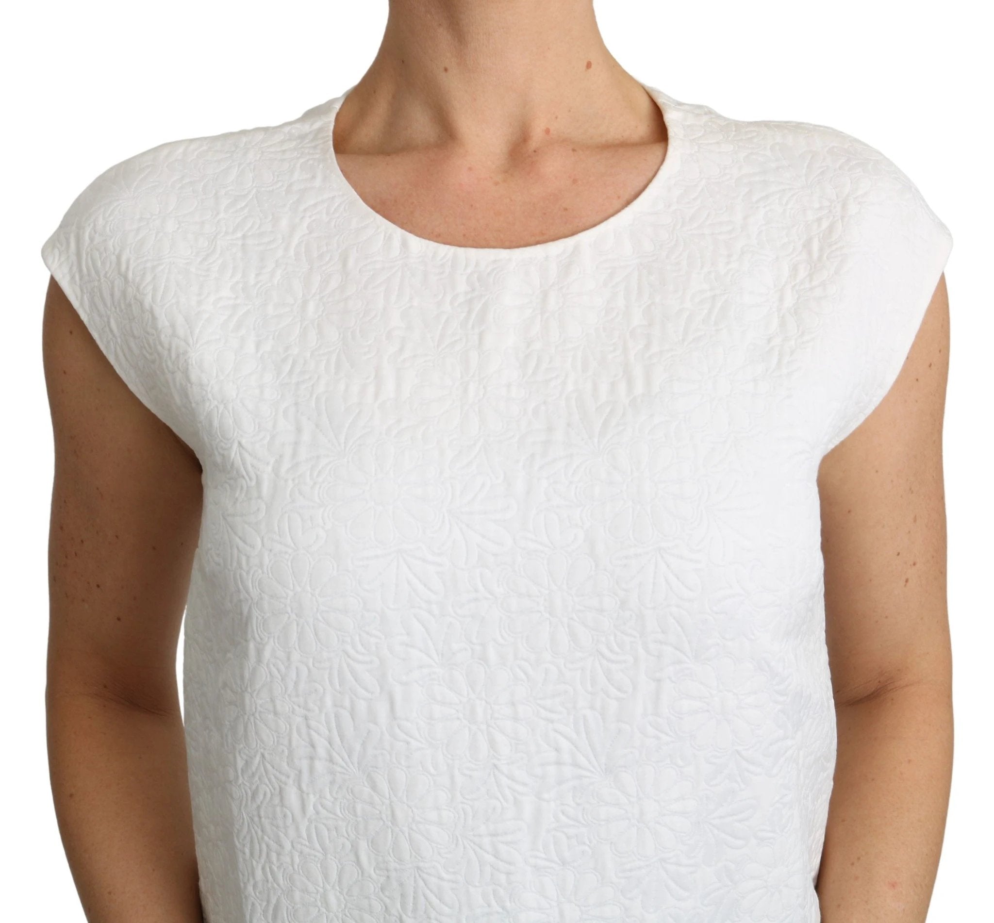 Dolce & Gabbana White Floral Brocade Blouse Cotton Top by Dolce & Gabbana