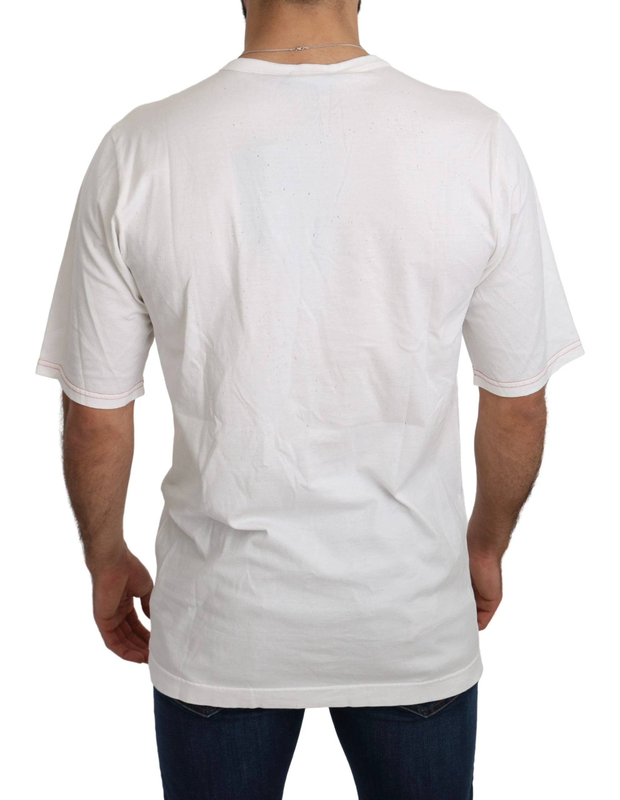 Dolce & Gabbana White Leopard Royal Top T-shirt by Dolce & Gabbana