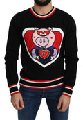 Dolce & Gabbana Black Cashmere Pig of the Year Pullover Sweater by Dolce & Gabbana