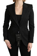 Dolce & Gabbana Black Brocade Single Breasted Blazer Jacket by Dolce & Gabbana