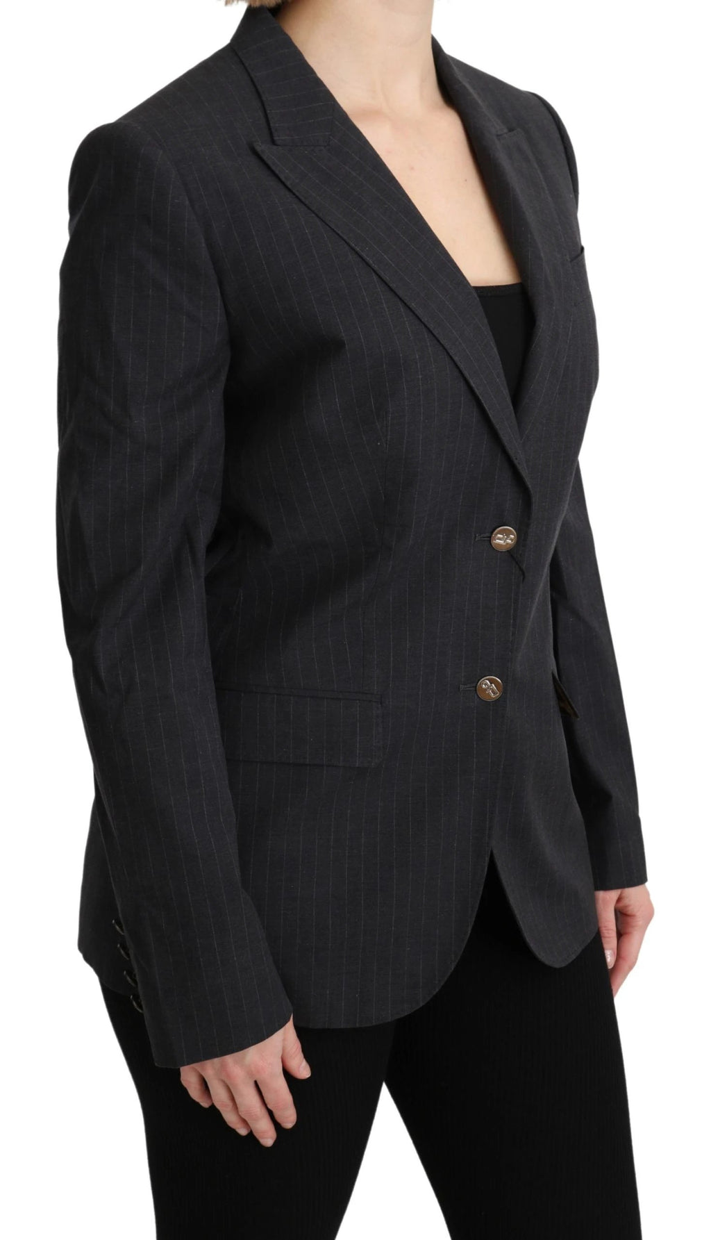 Dolce & Gabbana Gray Single Breasted Blazer Cotton Jacket by Dolce & Gabbana