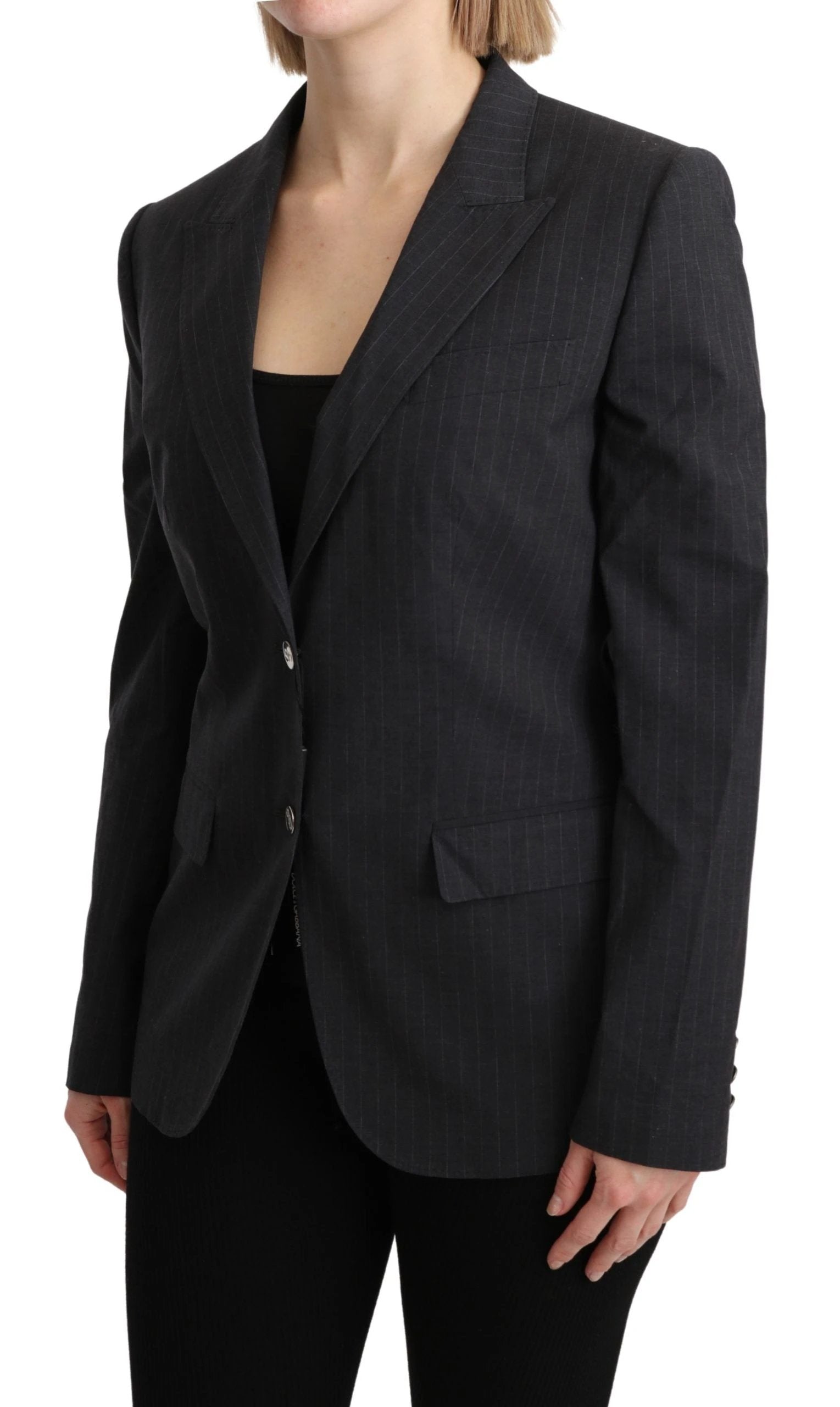 Dolce & Gabbana Gray Single Breasted Blazer Cotton Jacket by Dolce & Gabbana