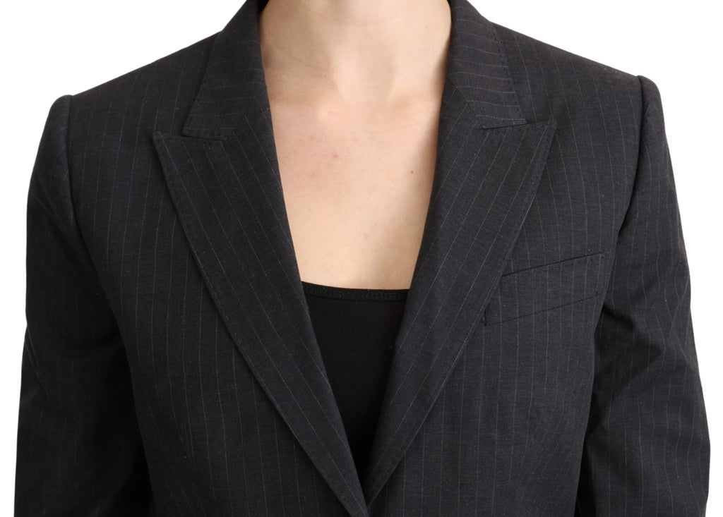 Dolce & Gabbana Gray Single Breasted Blazer Cotton Jacket by Dolce & Gabbana