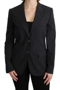 Dolce & Gabbana Gray Single Breasted Blazer Cotton Jacket by Dolce & Gabbana