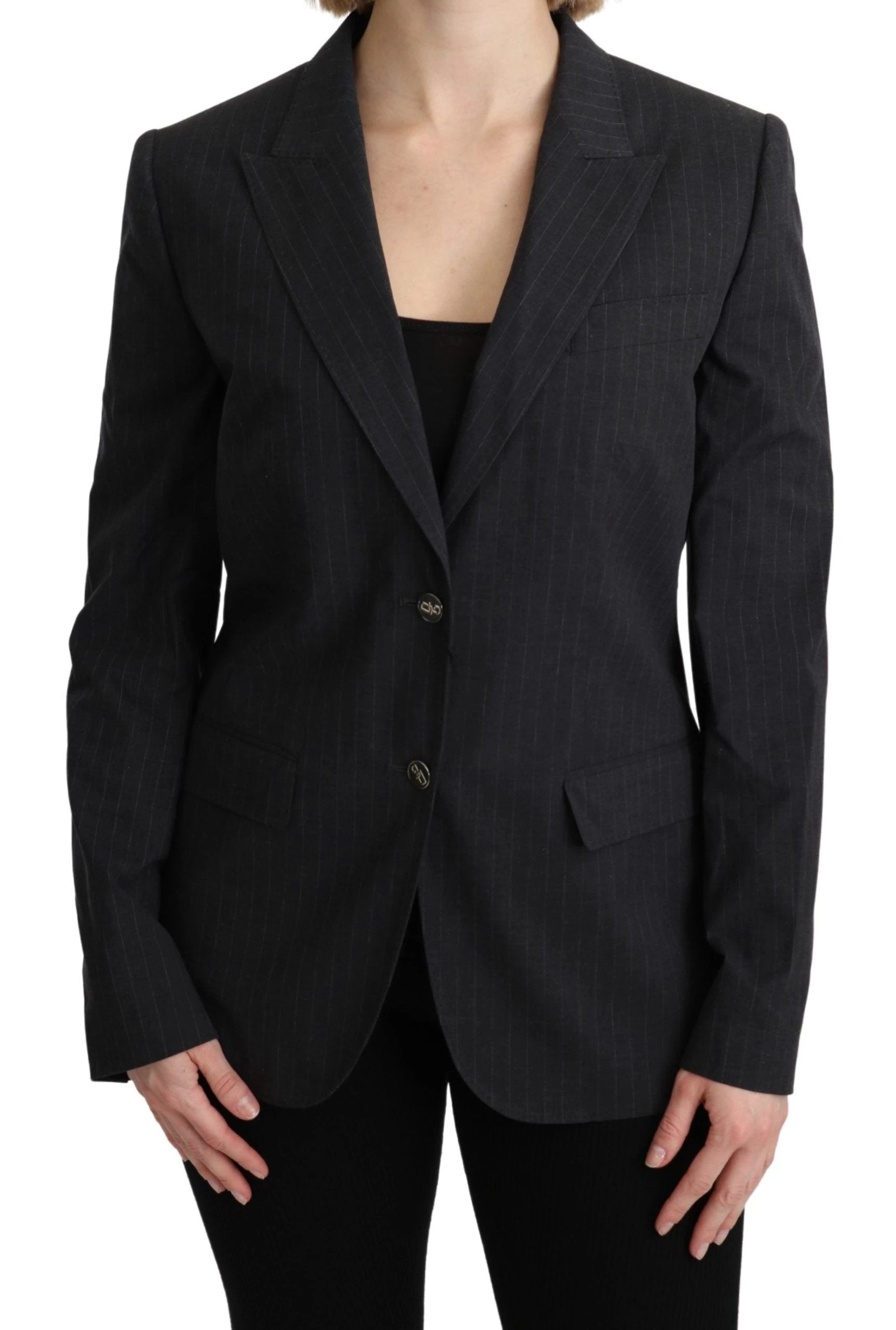 Dolce & Gabbana Gray Single Breasted Blazer Cotton Jacket by Dolce & Gabbana