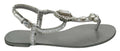 Dolce & Gabbana Silver Crystal Sandals Flip Flops Shoes by Dolce & Gabbana