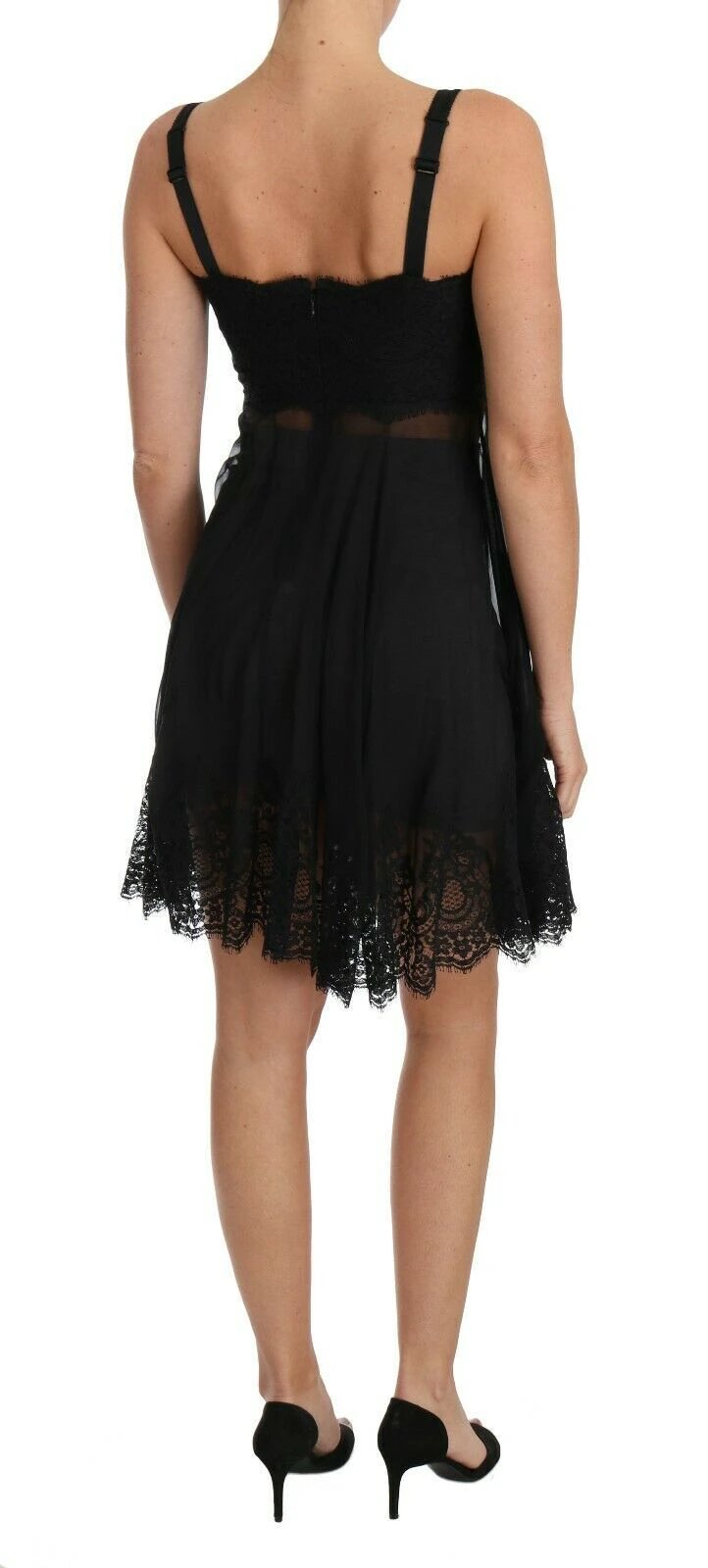 Dolce & Gabbana Black Silk Lace Dress Chemise Lingerie by Dolce & Gabbana
