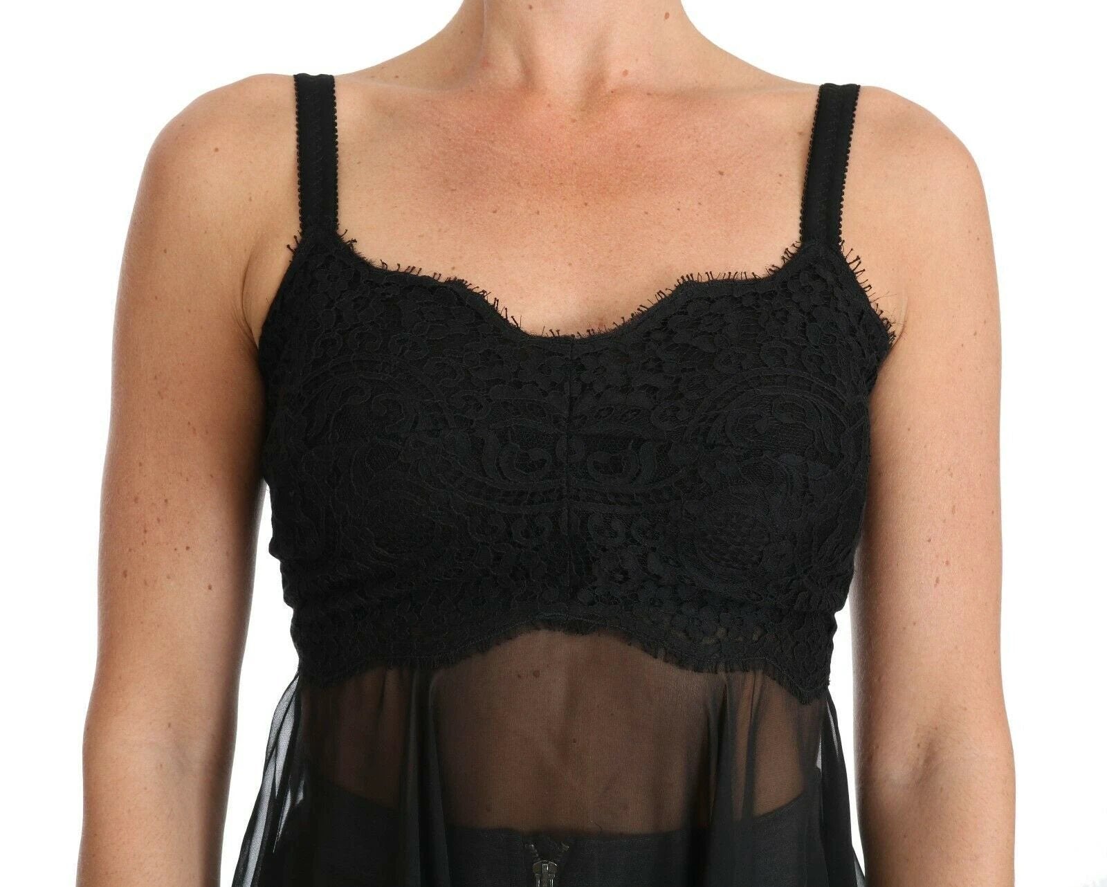 Dolce & Gabbana Black Silk Lace Dress Chemise Lingerie by Dolce & Gabbana