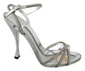 Dolce & Gabbana Silver Crystal Ankle Strap Sandals Shoes by Dolce & Gabbana