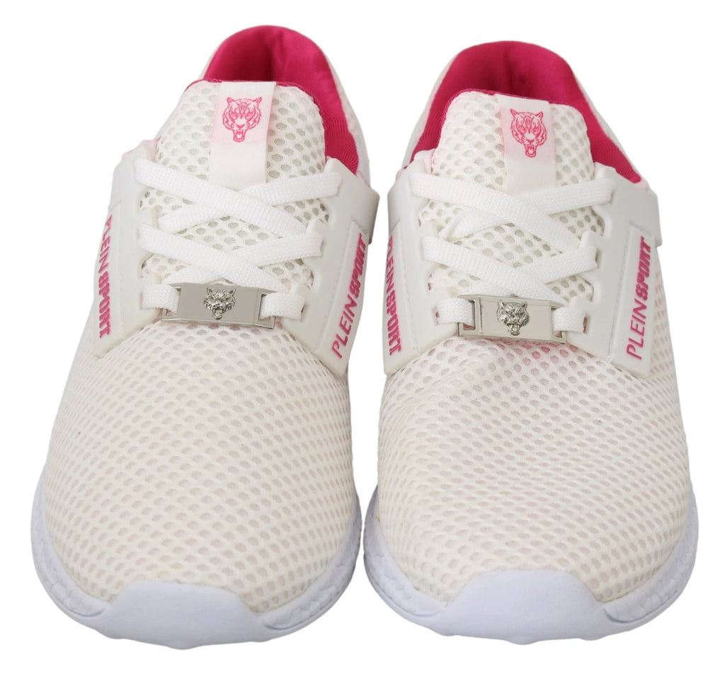 Philipp Plein White Pink Polyester Becky Sneakers Shoes by Philipp Plein