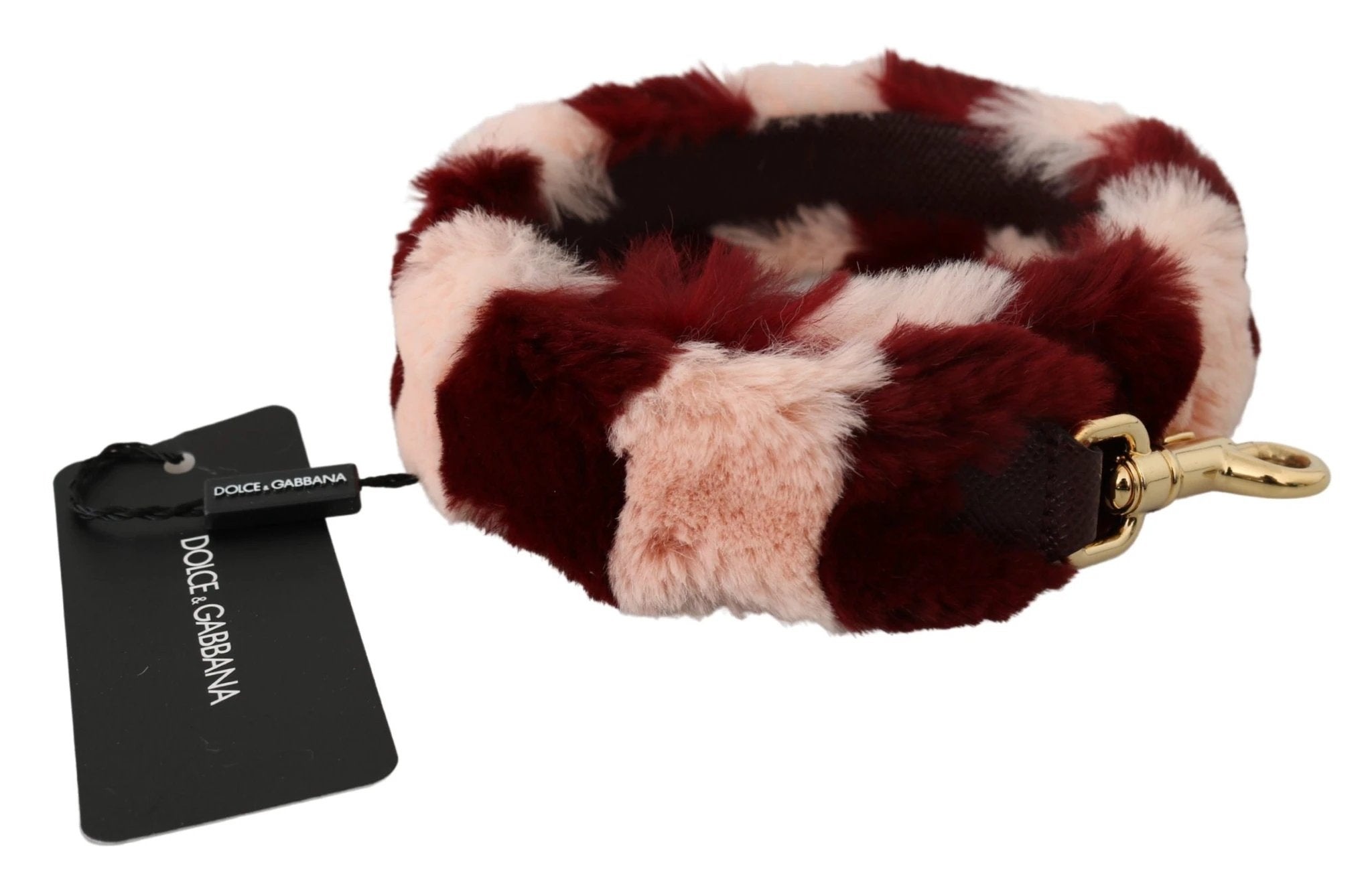 Dolce & Gabbana Pink Red Lapin Fur Accessory Shoulder Strap by Dolce & Gabbana