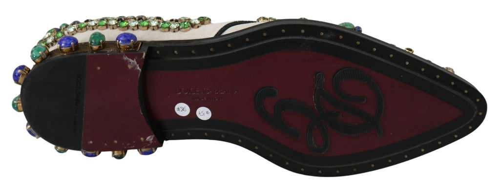 Dolce & Gabbana White Suede Crystal Dress Broque Shoes by Dolce & Gabbana