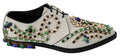 Dolce & Gabbana White Suede Crystal Dress Broque Shoes by Dolce & Gabbana