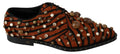 Dolce & Gabbana Orange Pony Hair Crystal Dress Broque Shoes by Dolce & Gabbana